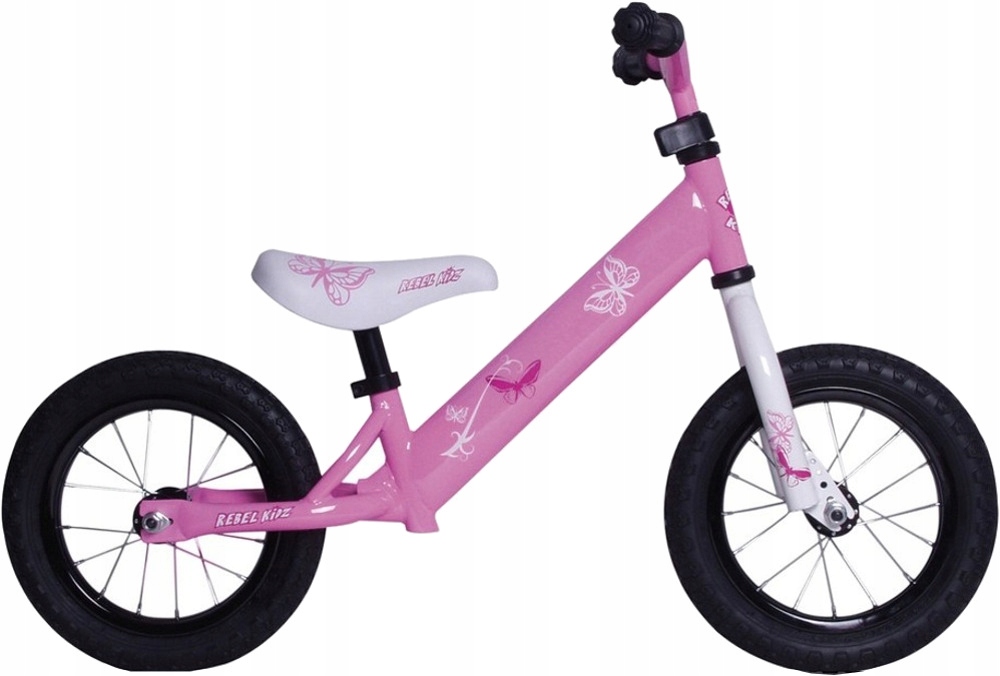 Rowerek Biegowy Rebel Kidz Steel Air 12" Różowy Butterfly 2-5 lat
