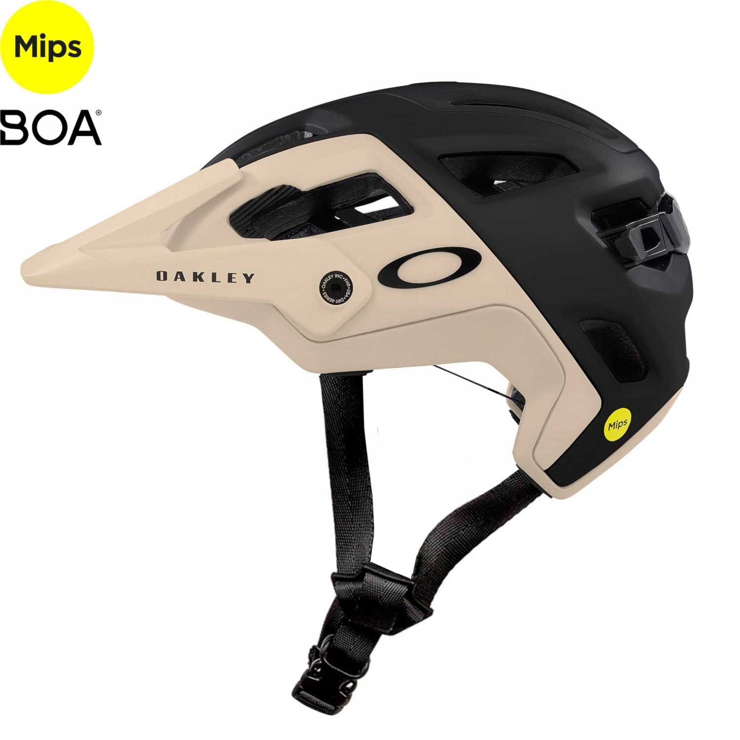 Mtb přilba Oakley DRT5 Maven Eu Mips Satin Sand&black Béžovo-černá L 58-61