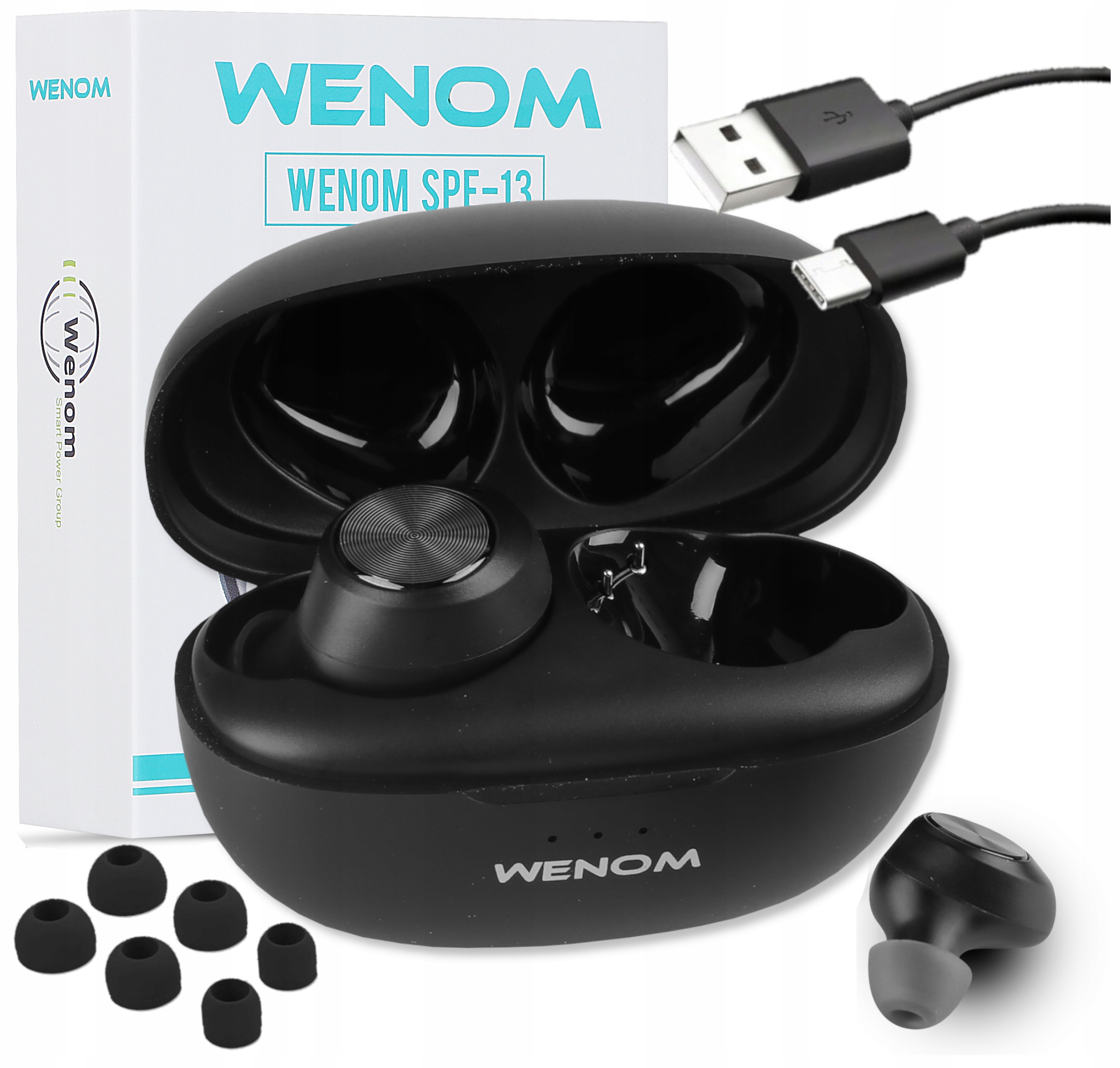 SŁUCHAWKI BEZPRZEWODOWE WENOM SPE-13 bluetooth 5.3 WODOODPORNE 2 mikrofony Konstrukcja zamknięta