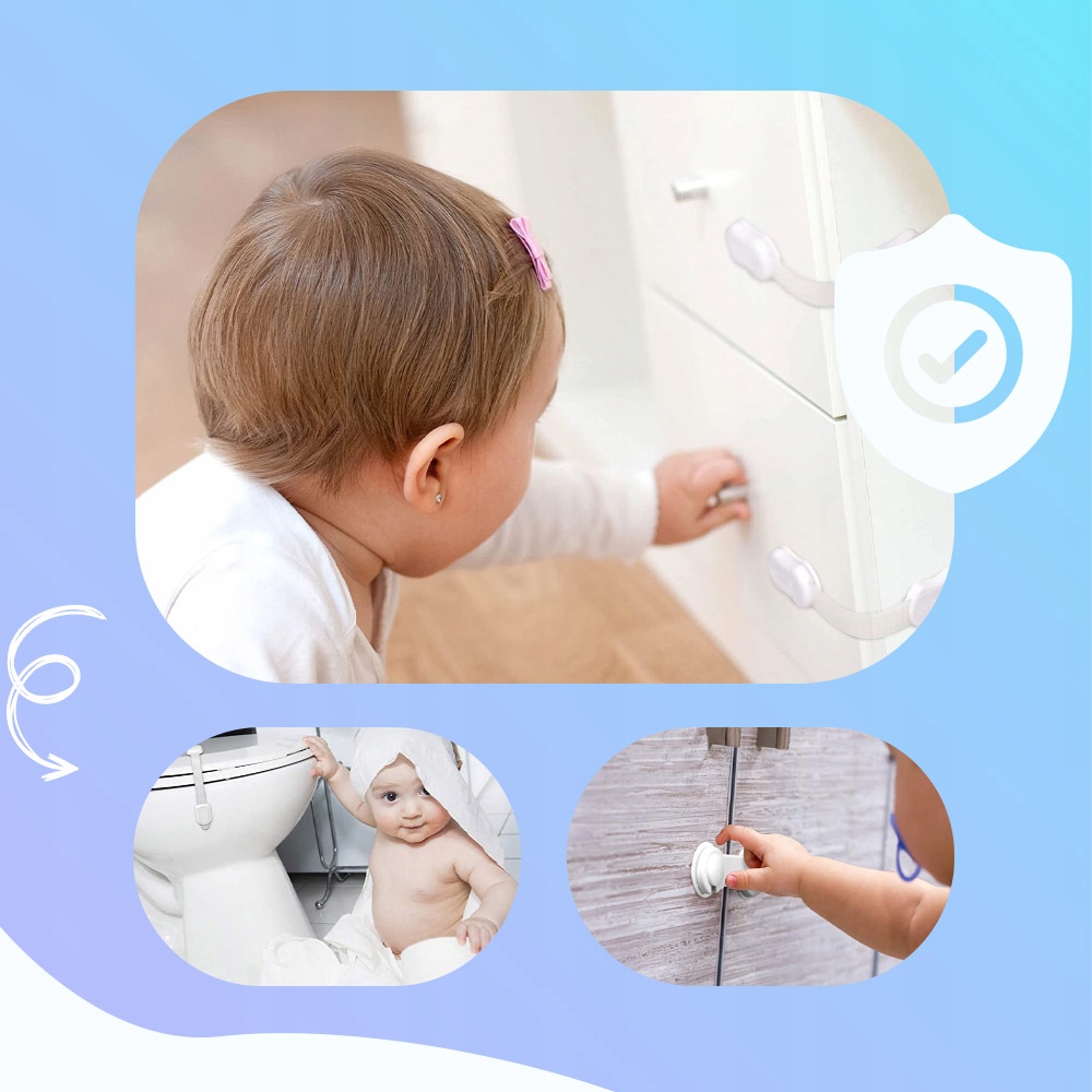 ZABEZPIECZENIE BLOKADA SZAFEK SZUFLAD LODÓWKI MEBLI MOCNY ZACZEP 6 SZT Przeznaczenie szafki, szuflady