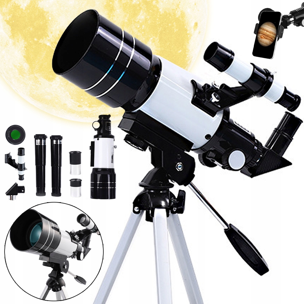 Astronomický Teleskop S Zvětšením 150X S Adaptérem Pro Smartphone A Stativem