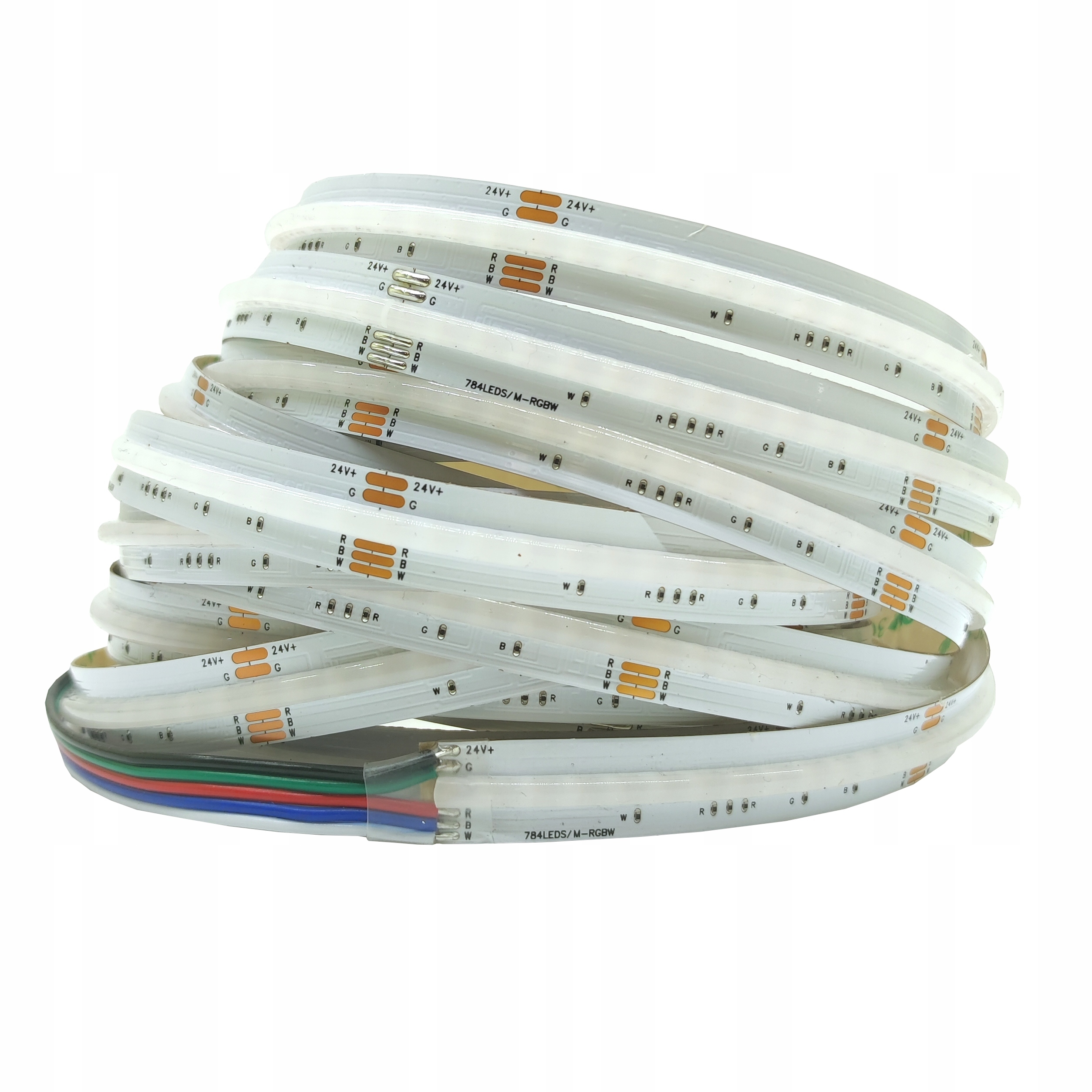 Taśma Led 5m Cob Rgbw B.Ciepła 4w1 19W/m 784D Mocna DC 24V linia Led