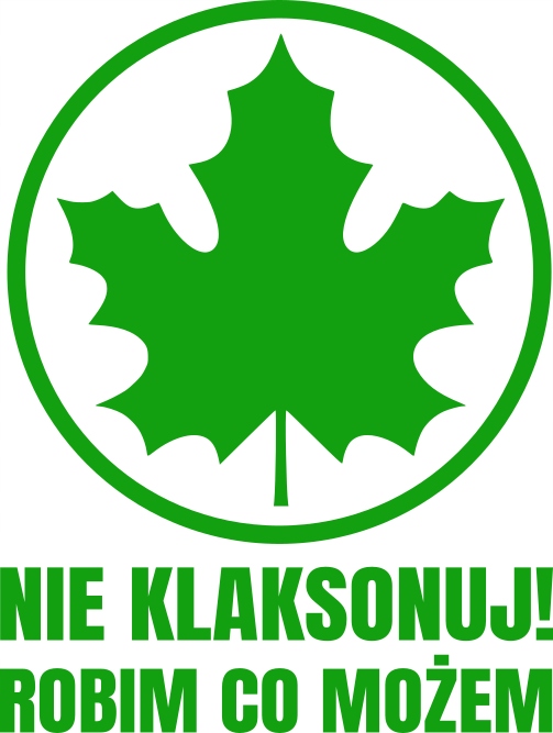 Naklejka Zielony listek nie klaksonuj robim co możem 15x11cm