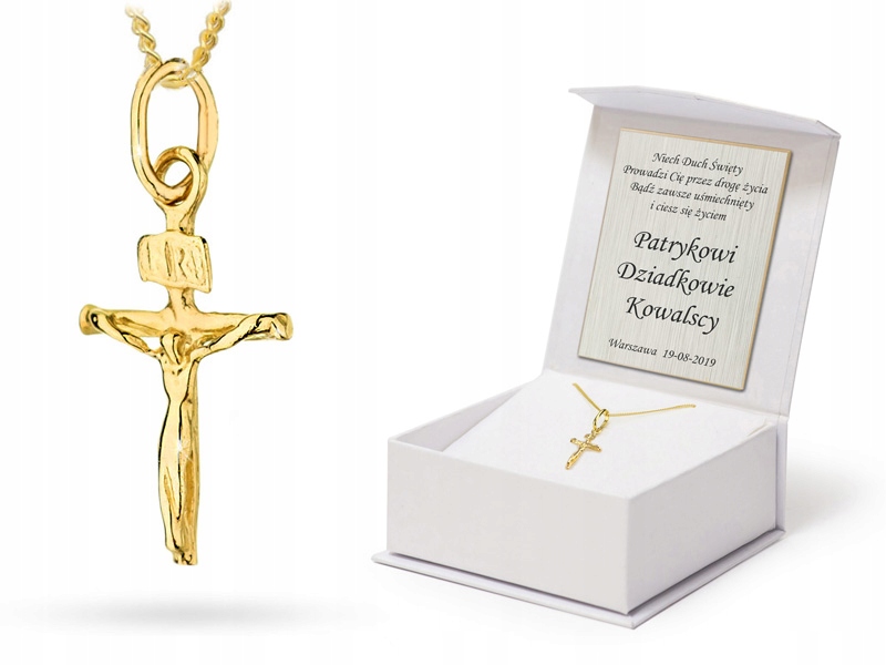 Zlatý Řetízek S Křížkem 585 Svaté Přijímání Křest