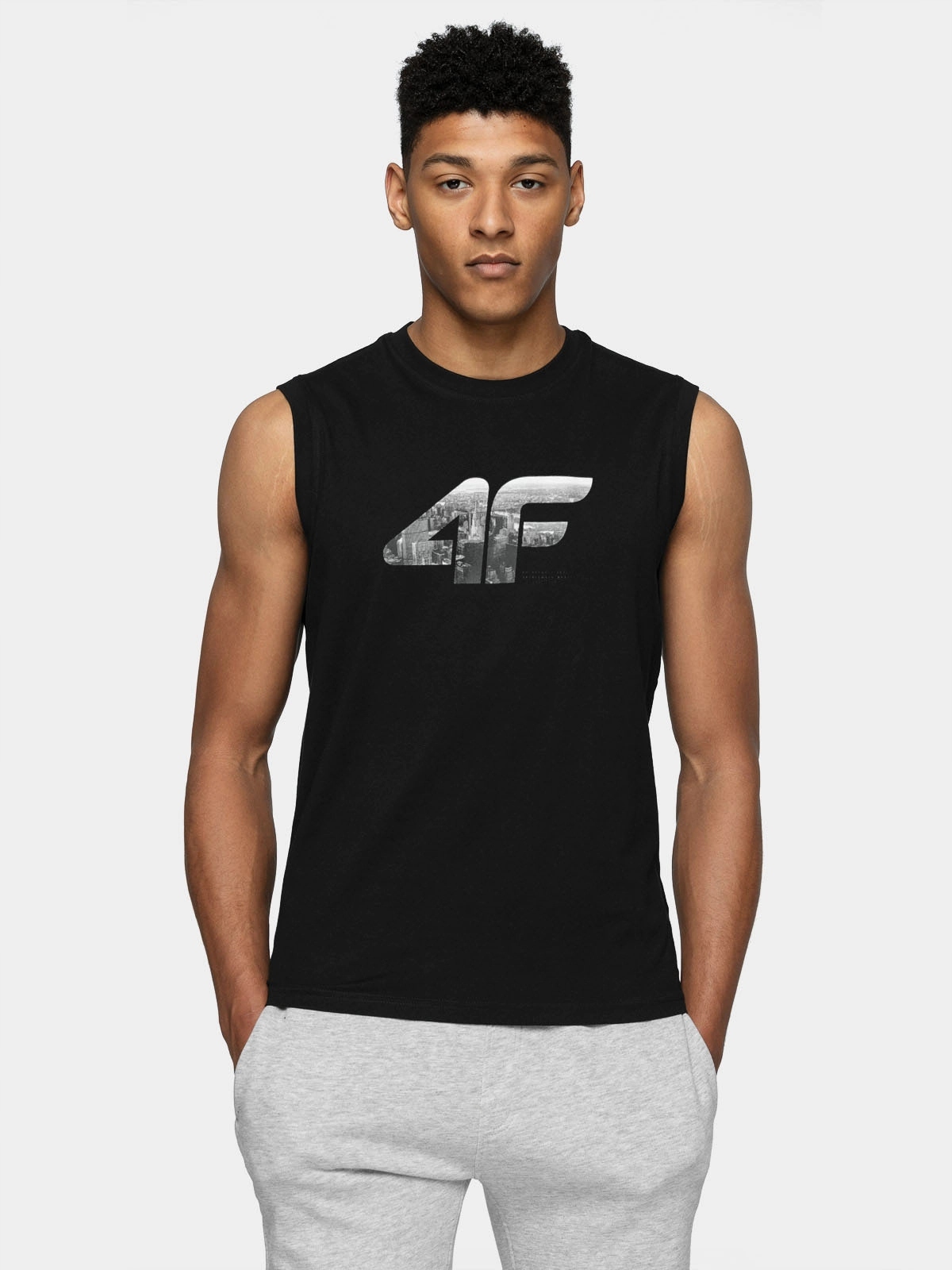 KOSZULKA MĘSKA 4F NA RAMIĄCZKACH BAWEŁNIANA TOP NA LATO LIMITOWANA SS24M114 Marka 4F