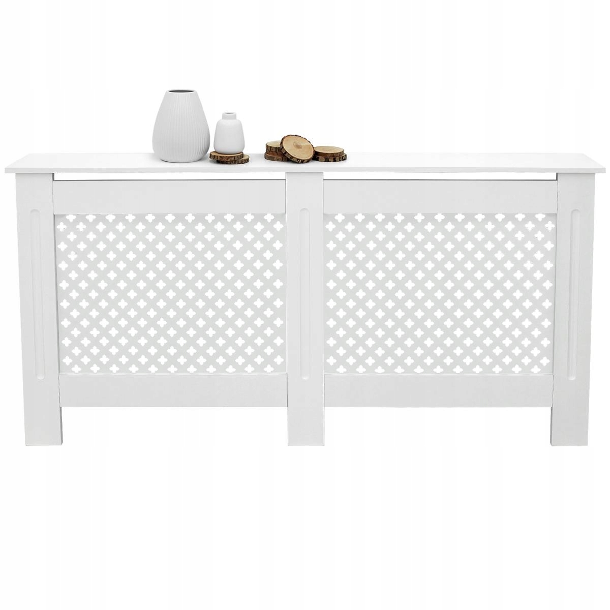 Oslona grzejnika z motywem plastrów miodu biala,