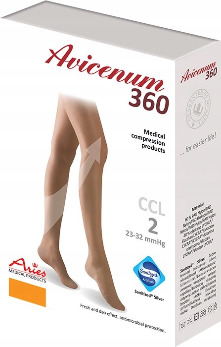

Aries Avicenum Pończochy 360 Czarne 2 Stopnia