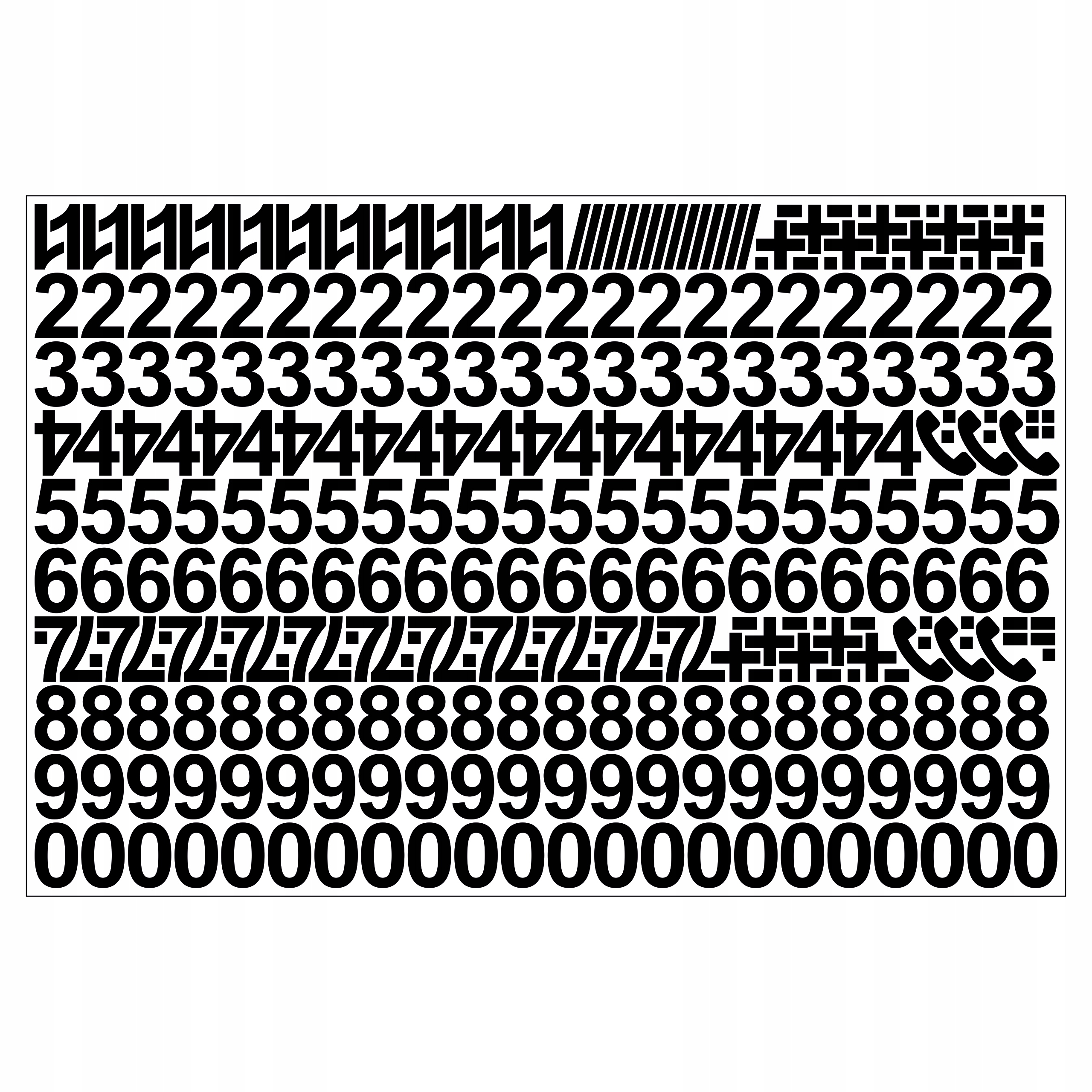 Cyfry samoprzylepne 318 znaków - 4cm