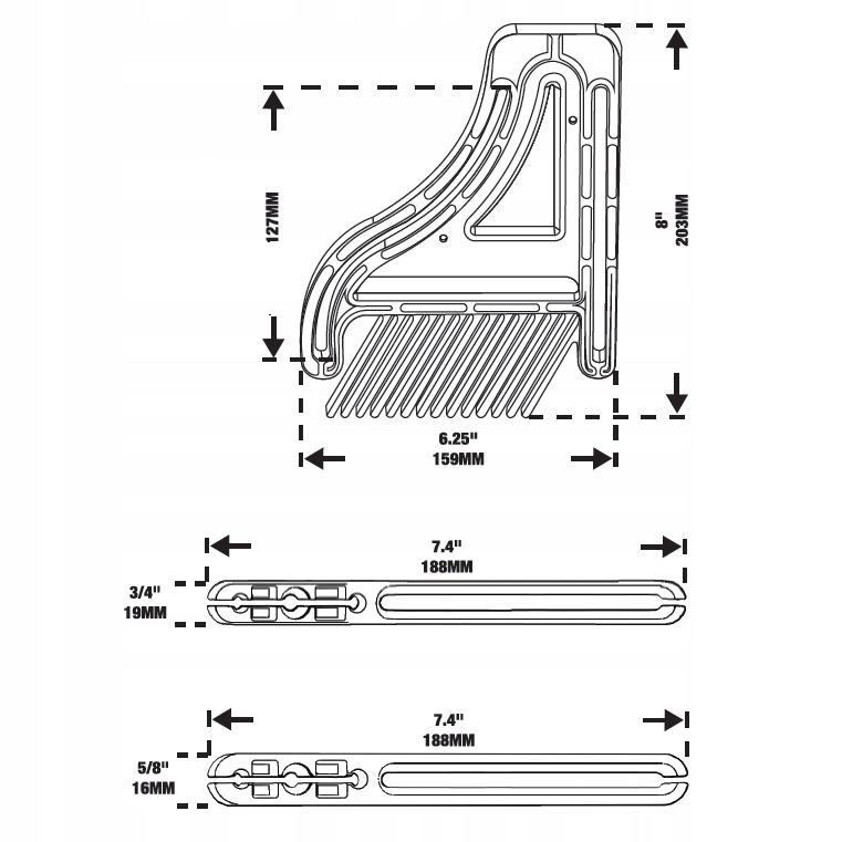GRZEBIEŃ STOLARSKI POJEDYŃCZY POPYCHACZ MILESCRAFT Marka Milescraft