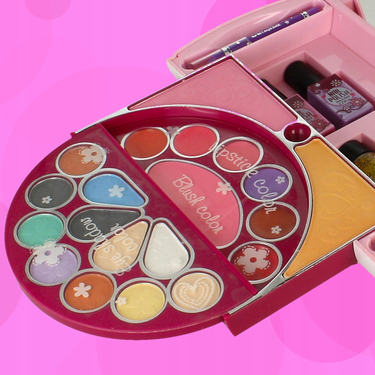 MEGA DUŻY ZESTAW DO MALOWANIA PALETKA KOSMETYKI MAKIJAŻ DLA DZIECI 54 ELEM. Bohater brak