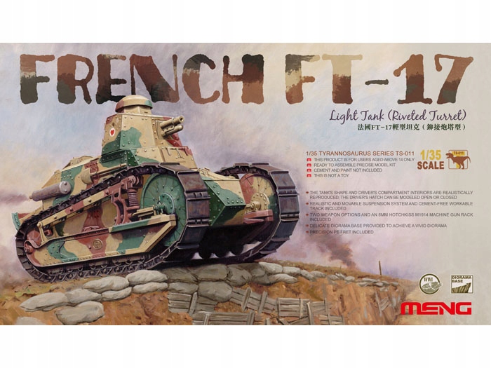 Tank Renault FT-17 model TS-011 Meng