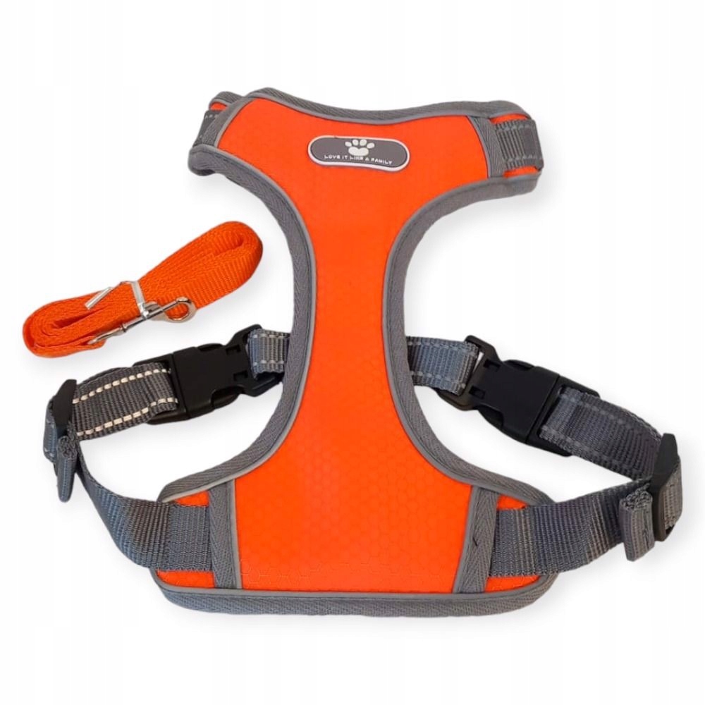 Regulovatelné popruhy s reflexním vodítkem, oranžová barva, M