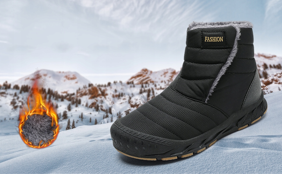 BUTY ZIMOWE MĘSKIE KAMASZE CIEPŁE OCIEPLANE ŚNIEGOWCE WODOODPORNE CZARNE 43 Wysokość niskie