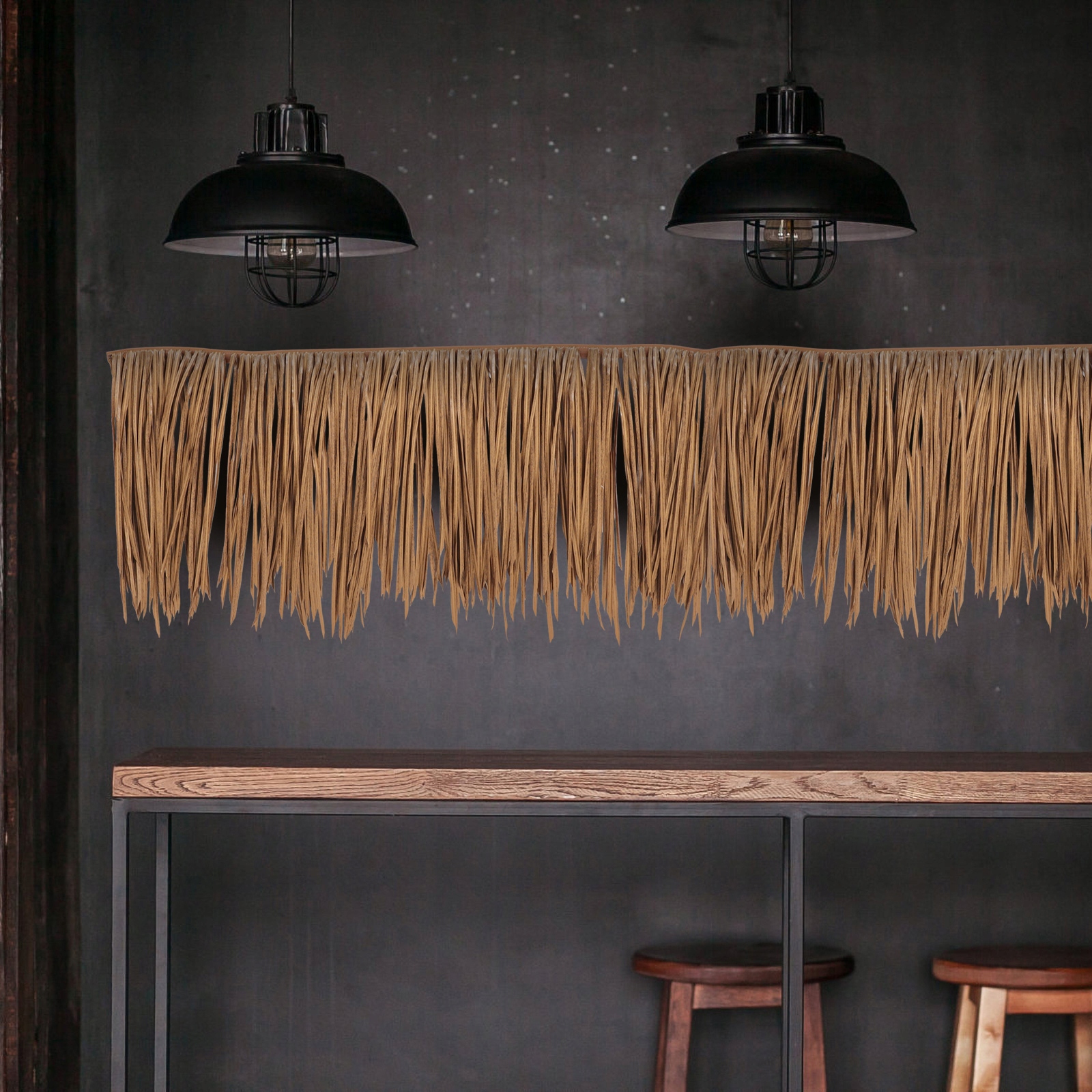 Mini dekoracje na płot dywanowy Dach z trawy Tiki Linia other