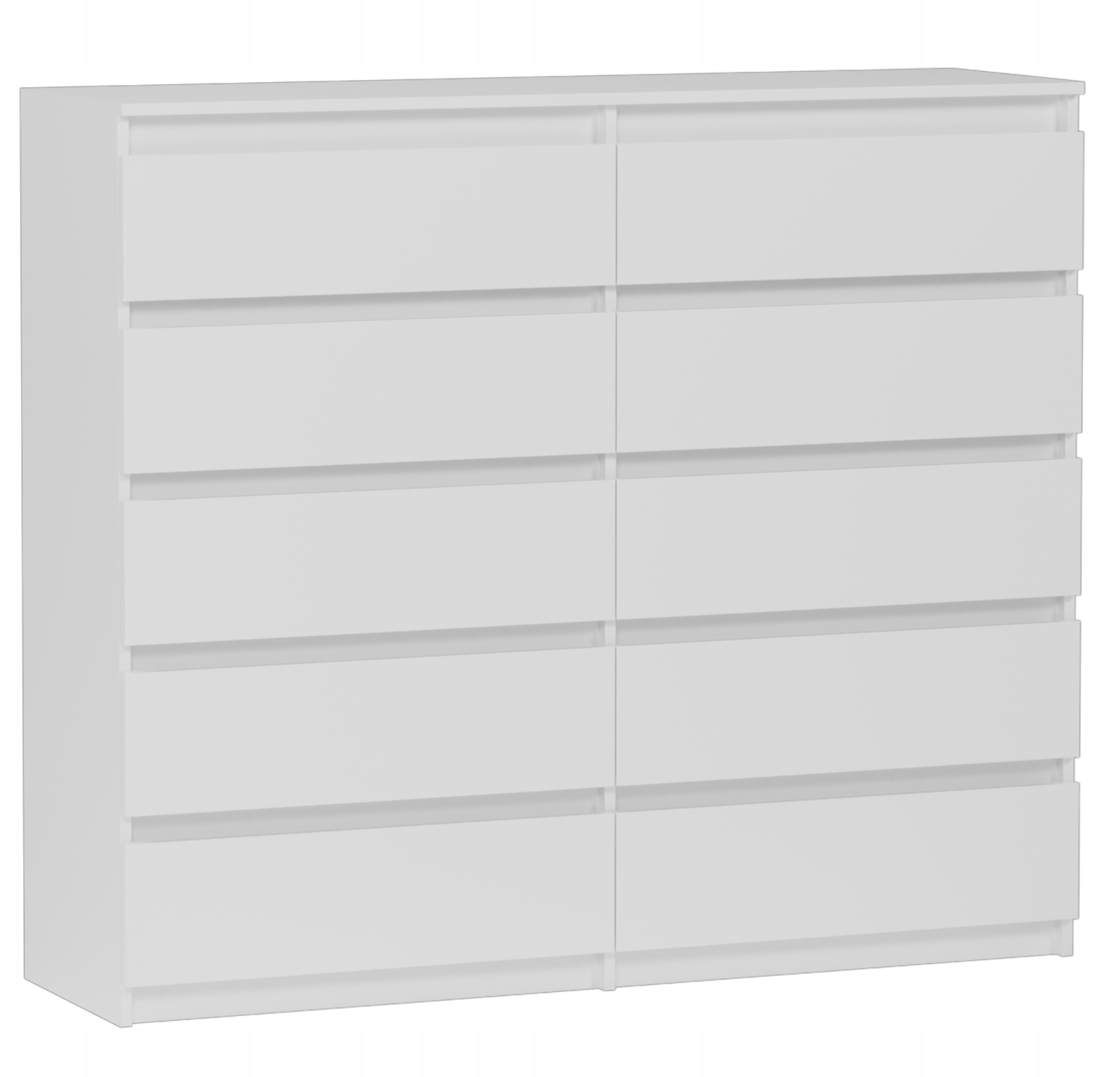Nowoczesna Komoda 160CM Szafka 10 Szuflad Biała Pl