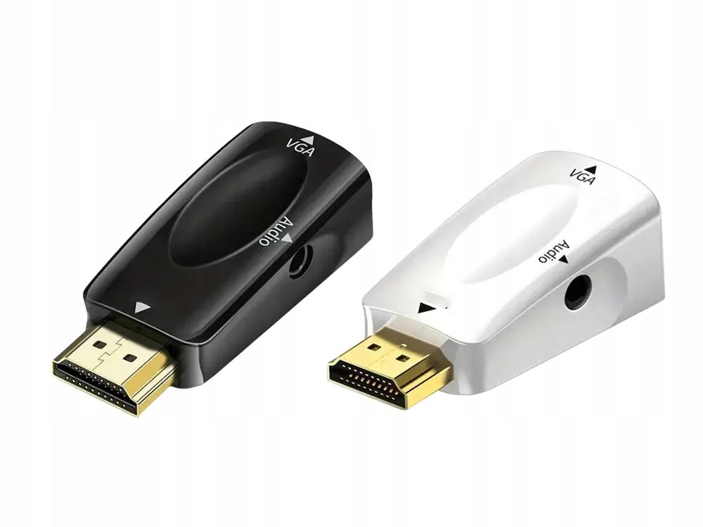 ADAPTER HDMI - VGA AUDIO PODŁĄCZ KOMPUTER Z HDMI DO MONITORA PROJEKTORA VGA