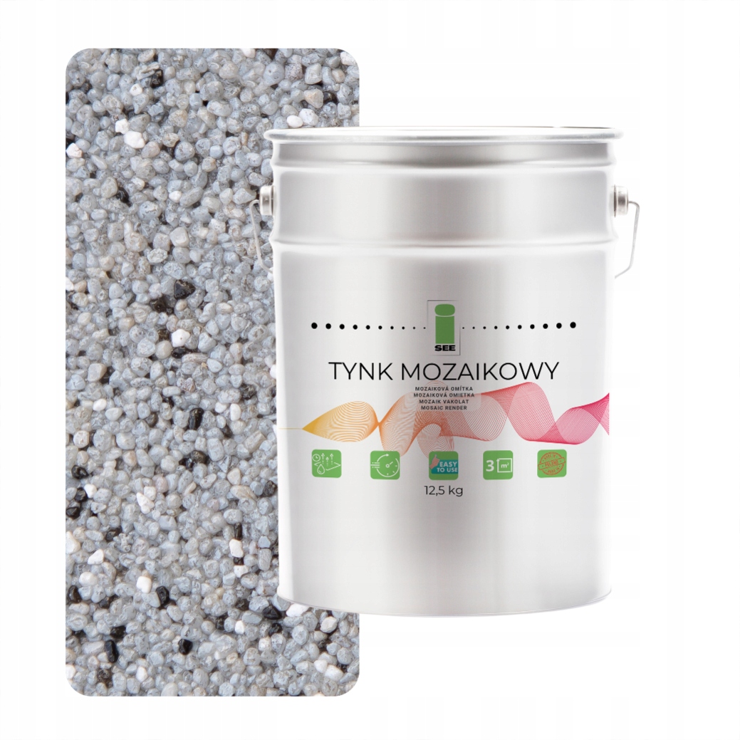 Mozaiková Omítka Šedá Marmolit Třída 1 Mozaika 12,5 Kg Polský Výrobce