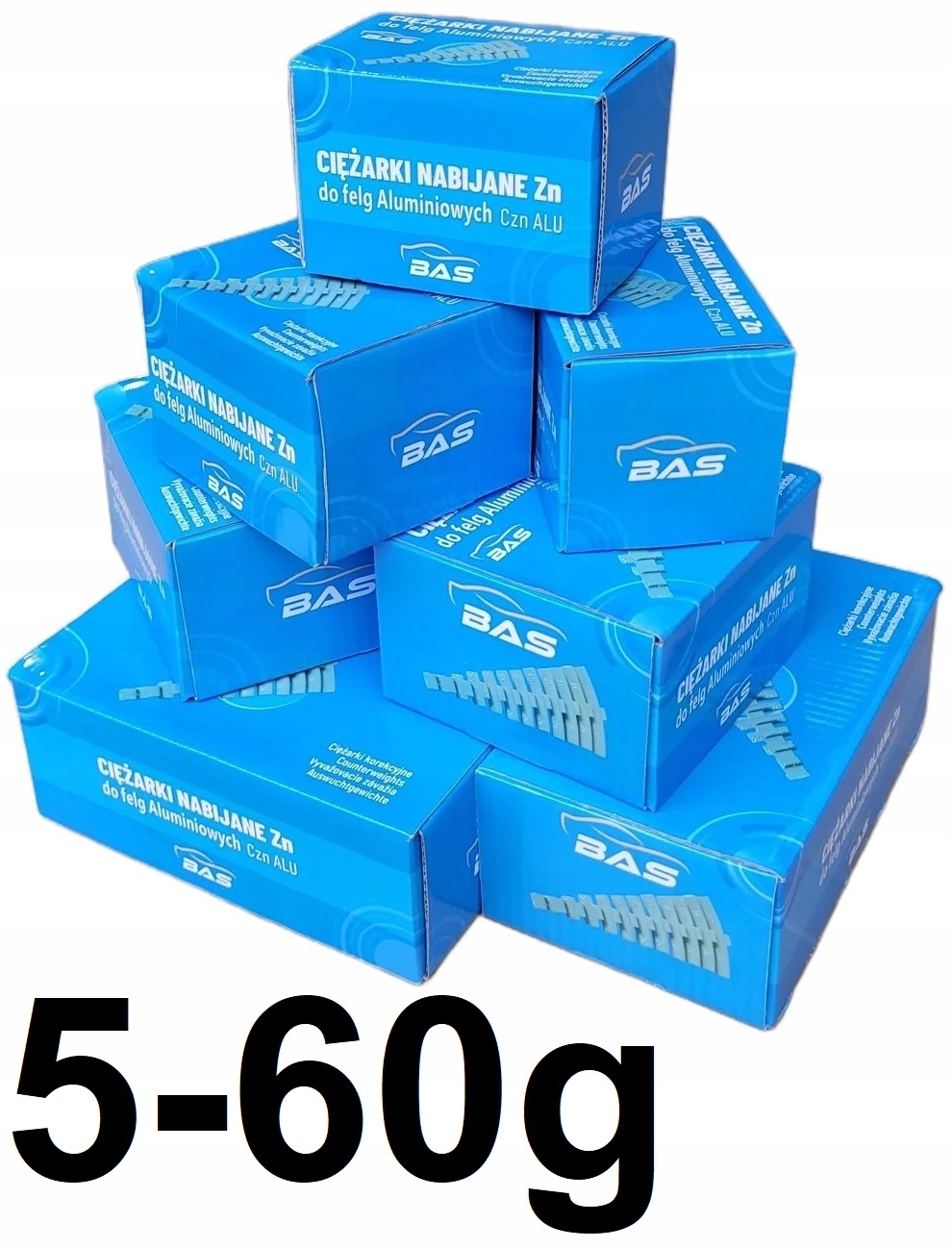 Sada nakládacích závaží pro hliníkové disky Alu Zn Zinek Bas 5-60 g 600 x