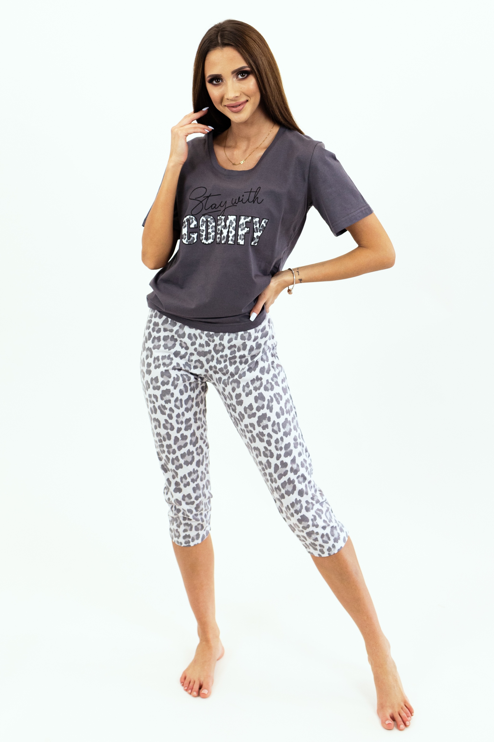 PIŻAMA DAMSKA"KUBA"STAY WITH COMFY - L