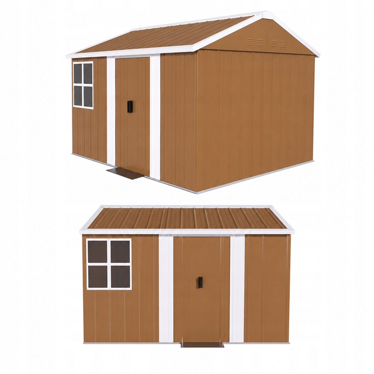 Domek Ogrodowy Metalowy 300x240cm 7,2m² Okno Wentylacja Schowek
