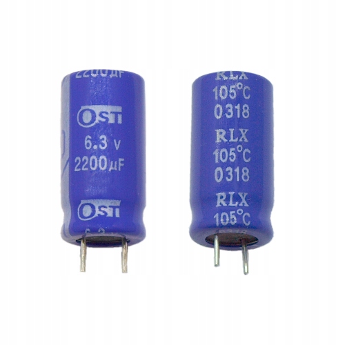 

2200uF 6.3V low esr kondensator Ost 20x10 10szt