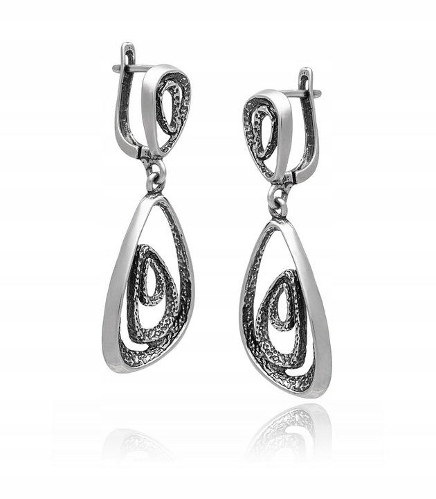 Stříbrné Oxidované Dámské Náušnice Pro Ženu, Anglické Stříbro Ryzost 925