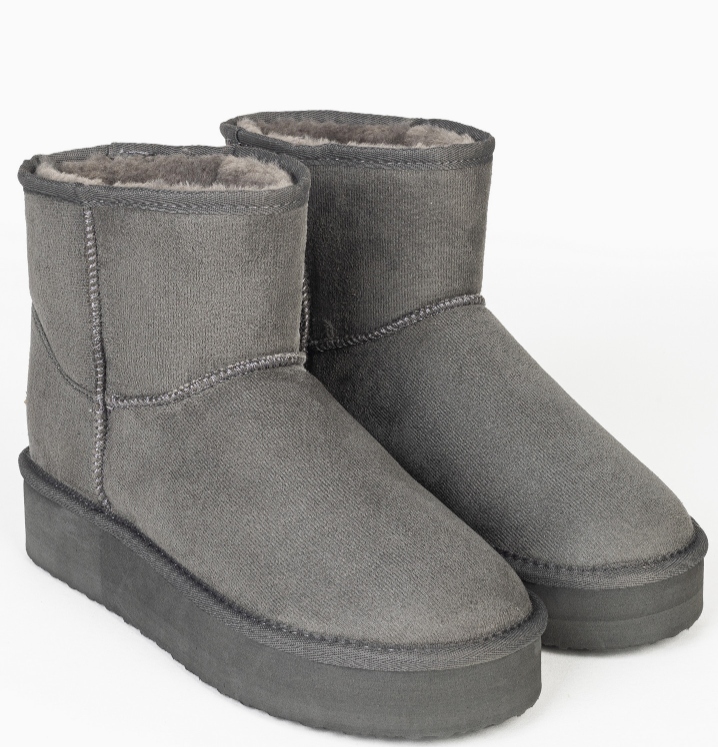 Island Boot Šedé Sněhule S Kožíškem Na Platformě 36 3DC