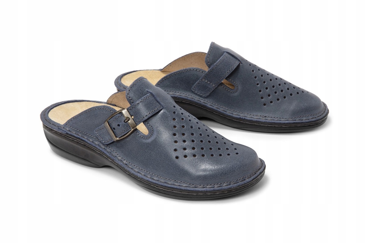 

Skórzane klapki zakrywające palce na bolące stopy