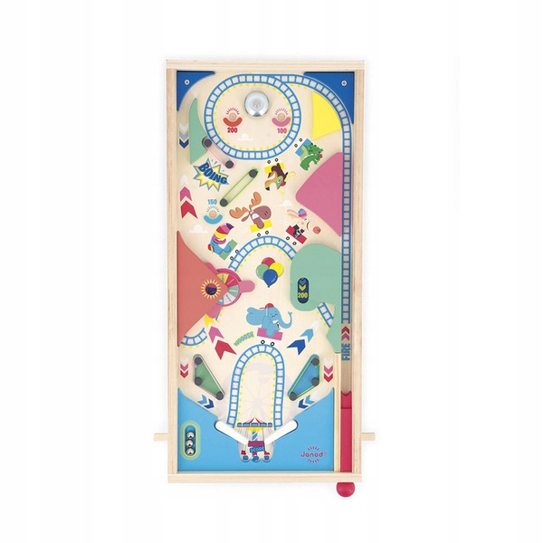 Janod Gra zręcznościowa dla dzieci 5 lat+ drewniany Pinball Applepop