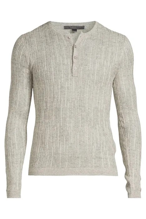 Dlouhý rukáv John Varvatos William Linen-Blend Henley Velikost L
