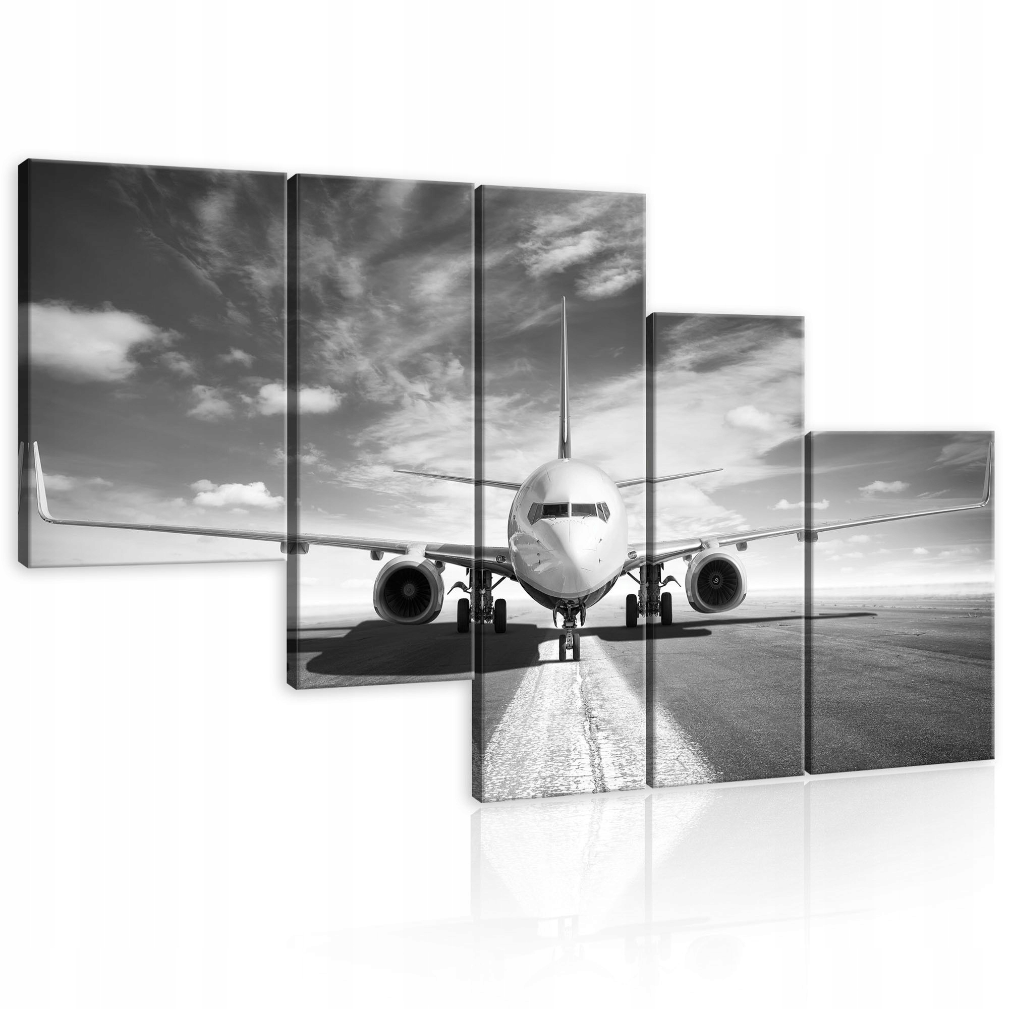 Obraz 170x100 Lietadlo letectvo pristávacia dráha obloha oblaky cestovanie