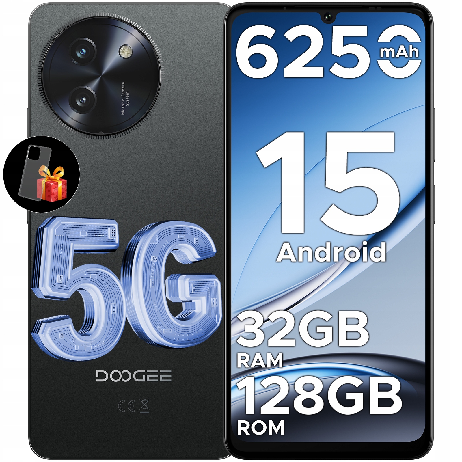 5G Smartphone Doogee Note59 32GB+128GB, 6.75" displej 120Hz, 6250mAh baterie, Nfc, Otg, Android 15