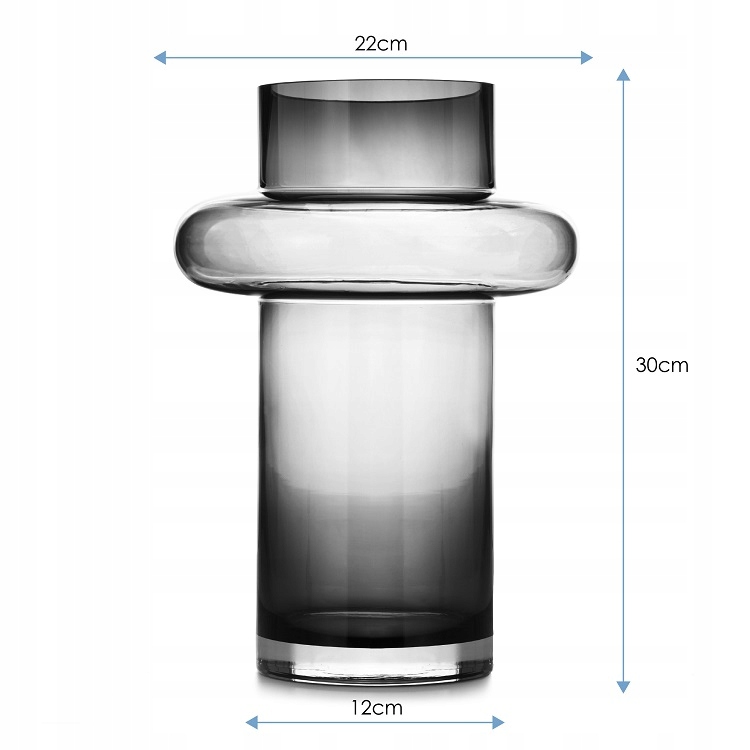 Wazon na kwiaty dekoracyjny szklany duży Czarny Kod producenta wazon dekoracyjny