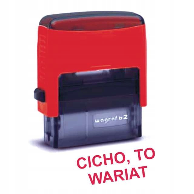 

czerwona Pieczątka Napis cicho to Wariat