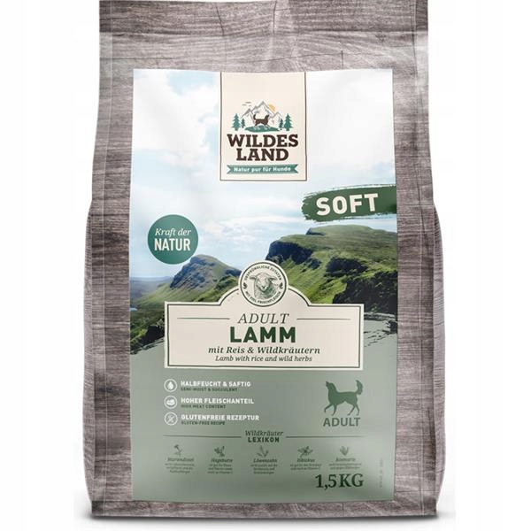 Levně Wildes Land Dog Soft Adult Lamb & Rice 1,5 kg