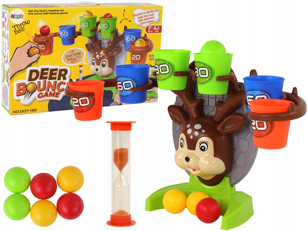 GRA ZRĘCZNOŚCIOWA RZUCANIE DO KOSZA KOLOROWE PIŁECZKI