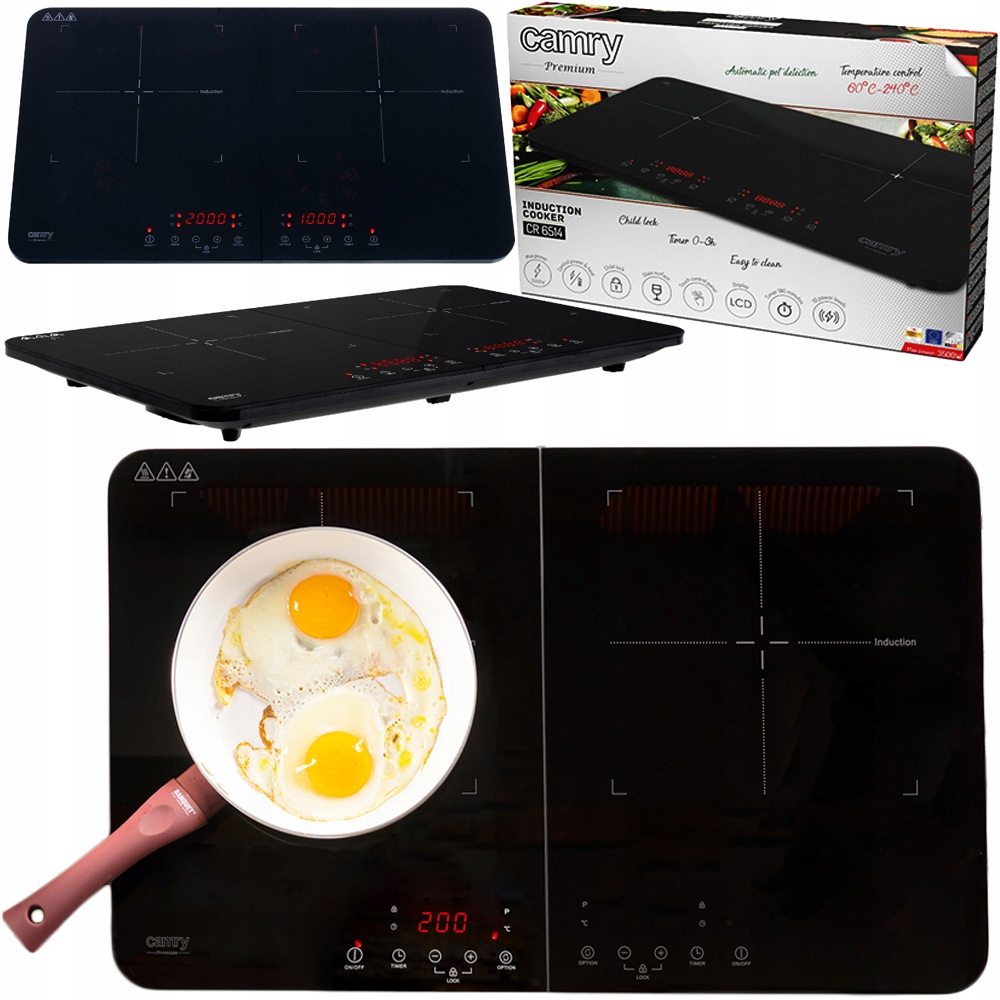 Kuchenka indukcyjna dwupłytowa Camry Cr 6514 3500W