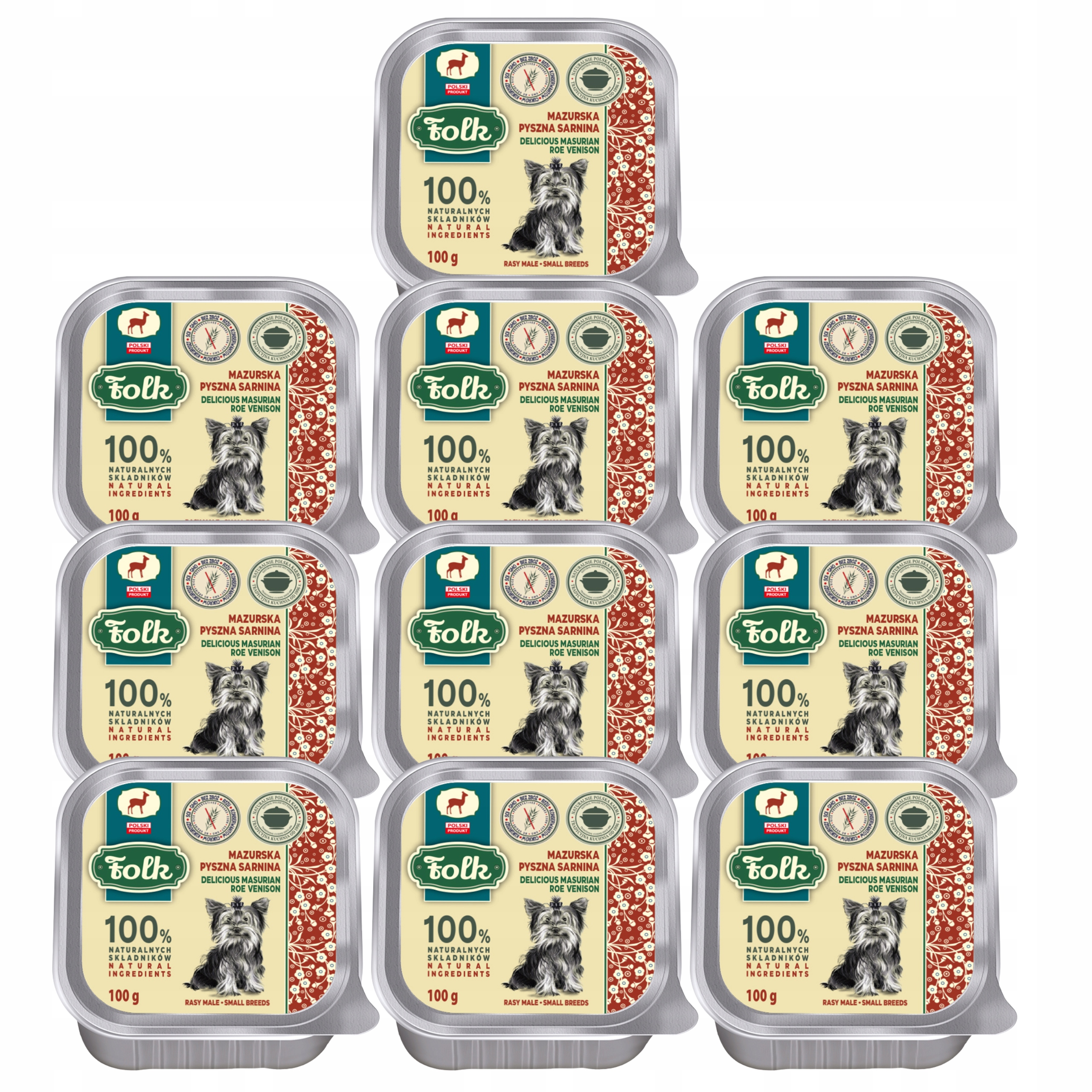 Levně Folk Krmivo pro psy All Meat Mazurská srnka 10 x 100 g