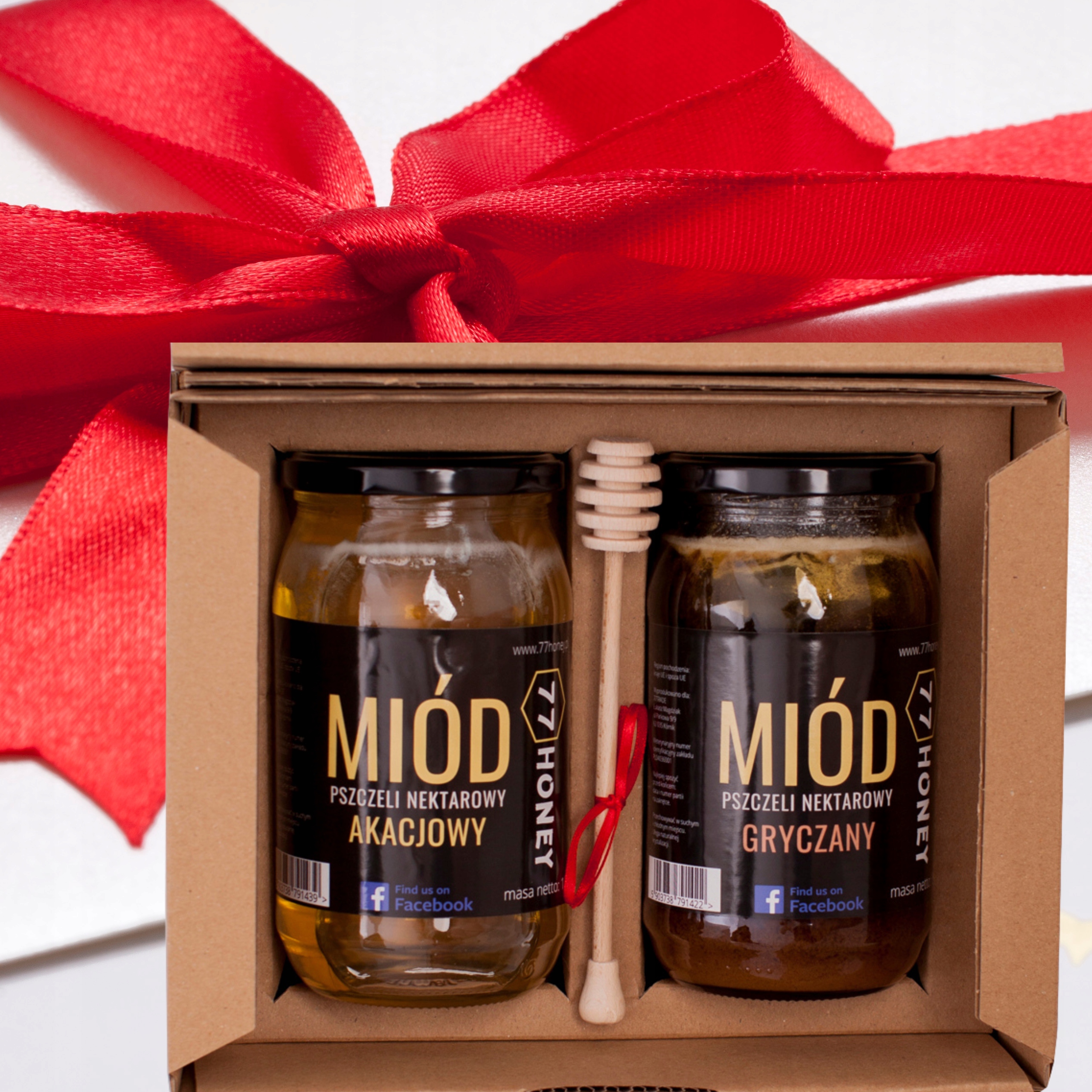 Levně Dárková sada medů 2 x 1 kg Akácie a pohanka Skvělý dárek