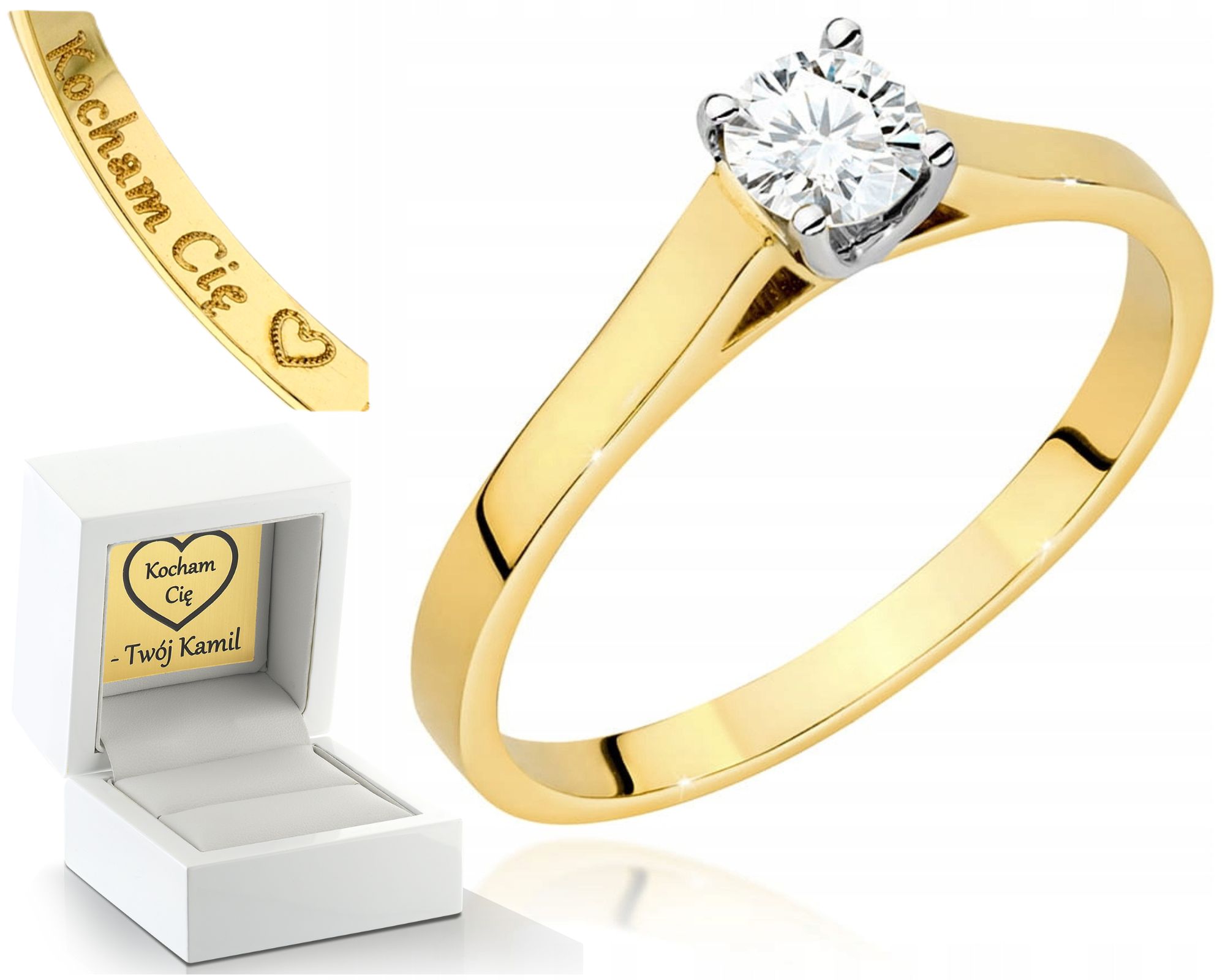 Zlatý Prstýnek S Brilianty 585 Gravírování Obchod