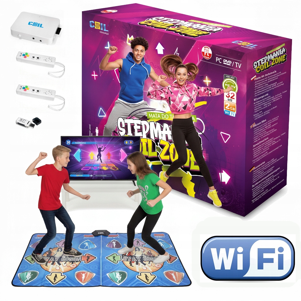 Mata Muzyczna Podwójna Tańczenia Gra Taneczna Dla Dzieci Wifi 32BIT 4W1 Tv