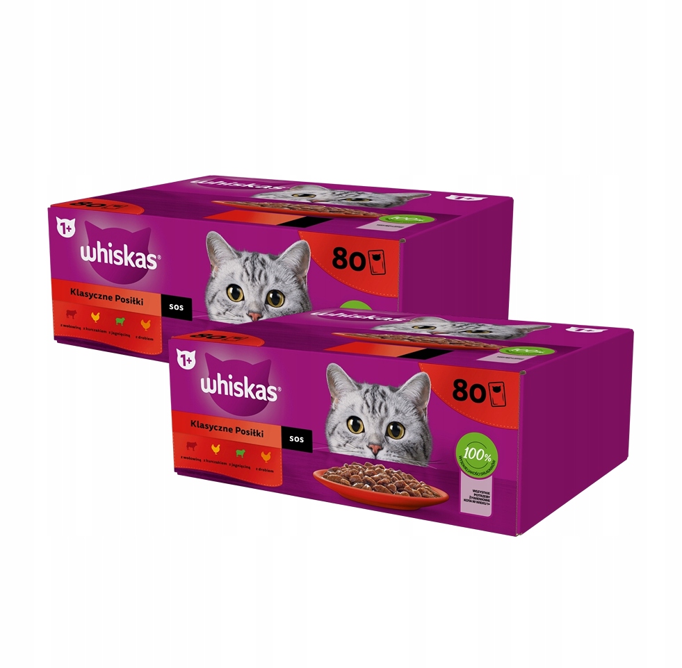 Zestaw 2X Whiskas Klasyczne Posiłki W Sosie Mokra Karma Dla Kota, 80X85G