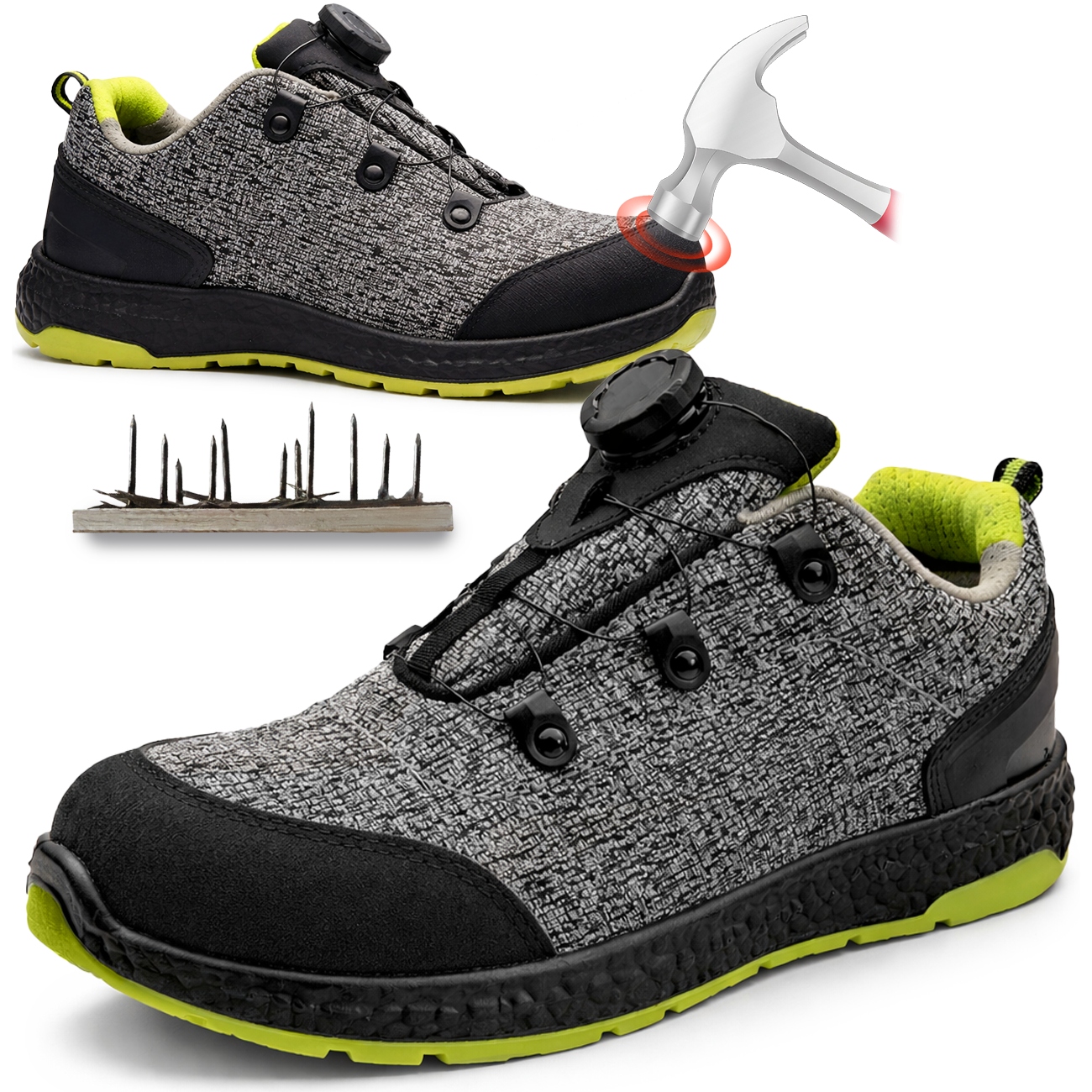 Buty Robocze Męskie Lekkie Sportowe Boa Z Aluminiowym Noskiem Oddychające