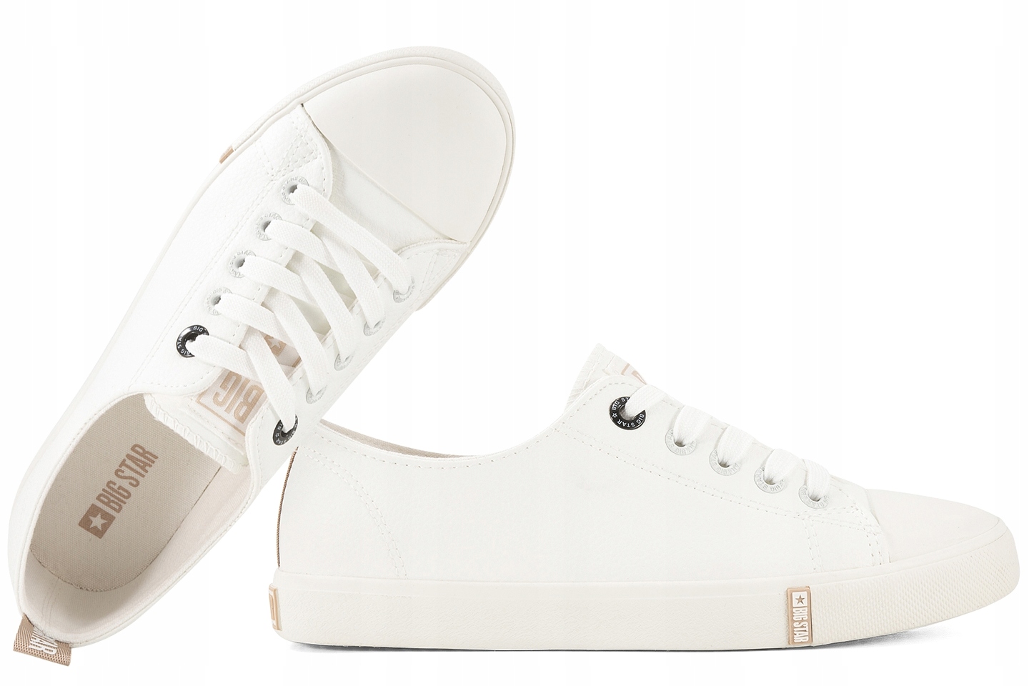 Big Star TT274023 Polokozačky Dámské Tenisky Polobotky Eko bílé Bílá 39