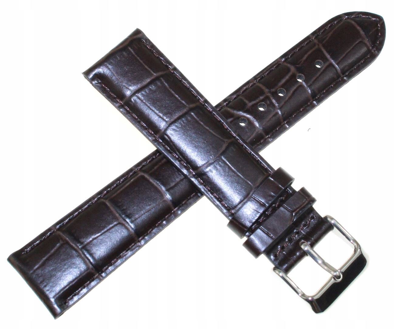 Originální Hnědý Kožený Řemínek Pro Hodinky Casio MTP-1383 20 mm Krokodýl