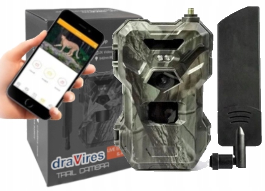 Fotopułapka kamera draVires leśna myśliwska Sim 4G podgląd żywo chmura