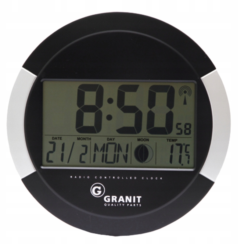 

Zegar ścienny z temperaturą LCD 14700133 Granit
