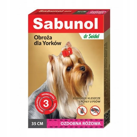 

Sabunol Obroża ozdobna dla psa 35cm - różowa