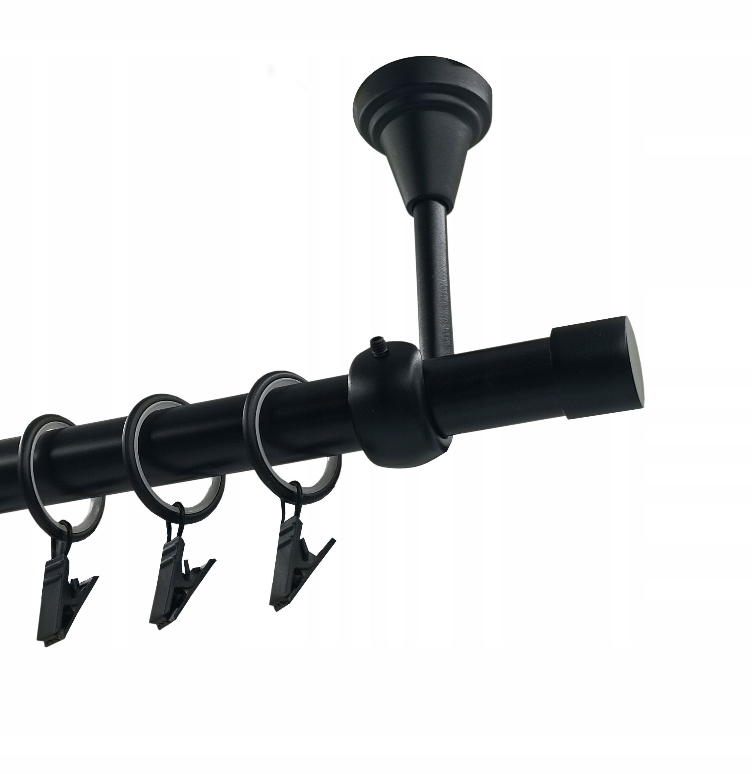 Karnisz pojedynczy METALOWY SUFITOWY 19mm CZARNY MAT 300cm LUNA