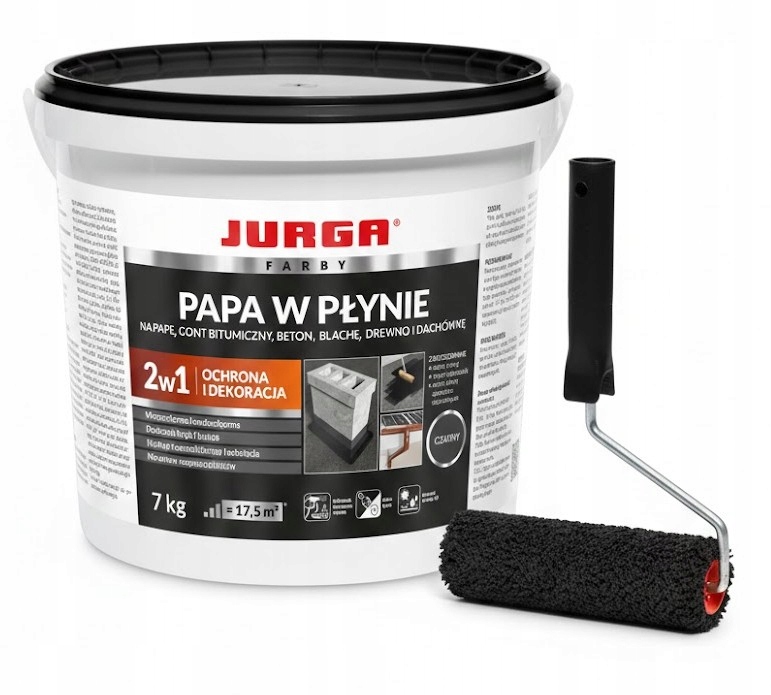 Papa w płynie czarna 7 kg Jurga – elastyczna hydroizolacja budowlana